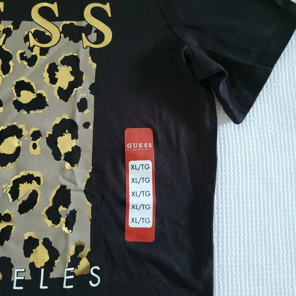Guess❓Black🖤 Leopard🐆 Print Graphic Tee👕 - NWT - Picture 6 of 10